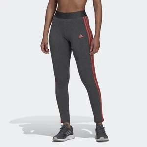 Pantaloni leggings Adidas donna grigio scuro Heather/Semi Turbo 3 strisce XS $35 HD1831 - Foto 1 di 5
