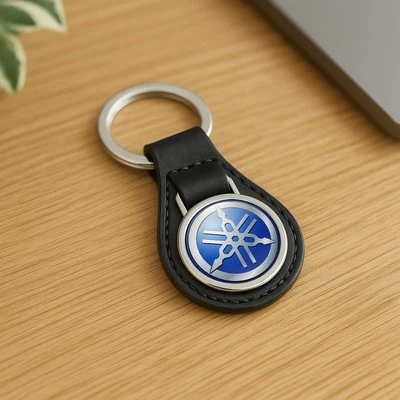 Yamaha Classic Leather Keychain | Car Logo Keyring | Auto Key Fob Charm - Image 1 of 3