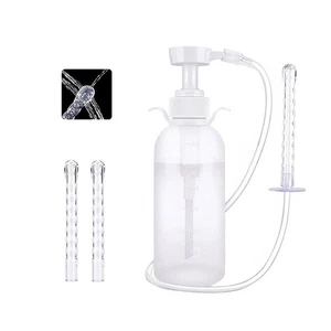 Limpiador de ducha vaginal kit de enema reutilizable con 3 boquillas 300 ml para cuidado personal - Imagen 1 de 5
