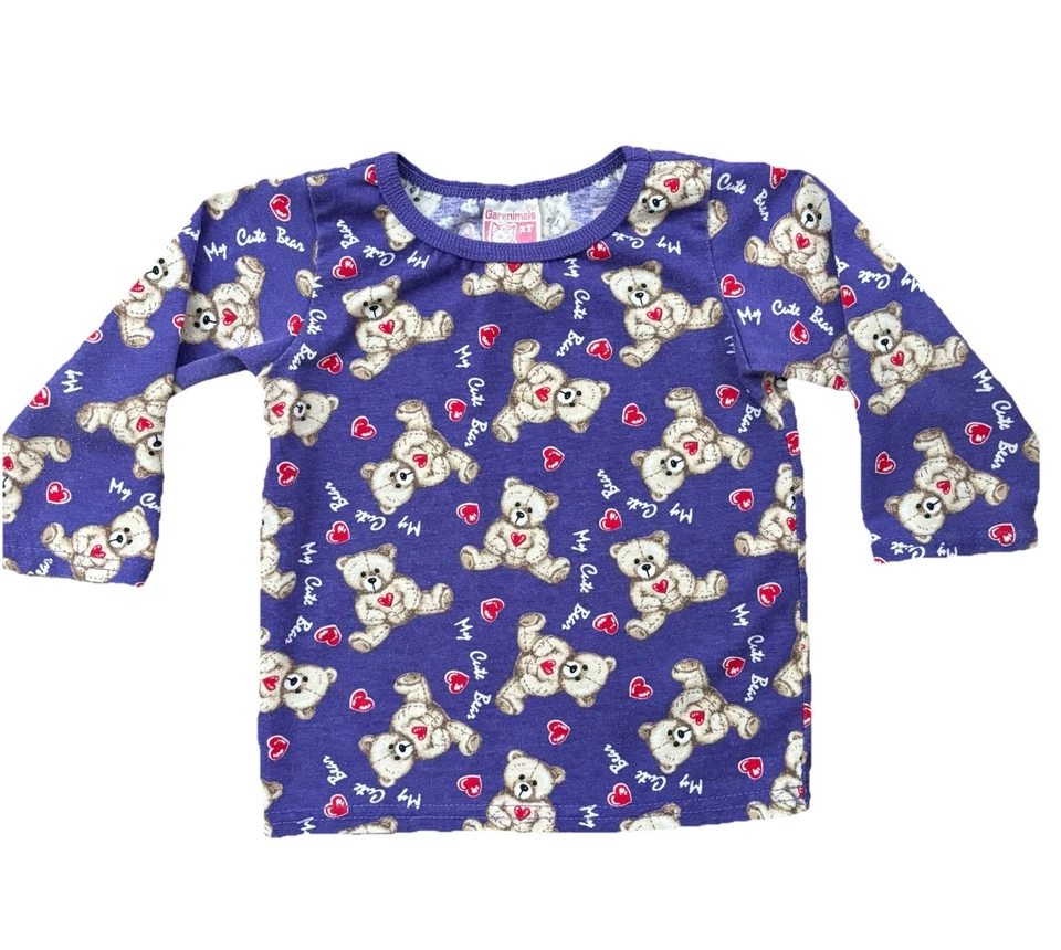 Vintage Garanimals My Cute Bear Purple Teddy Bear Girls Long Sleeve T-Shirt 2T - Image 1 of 4