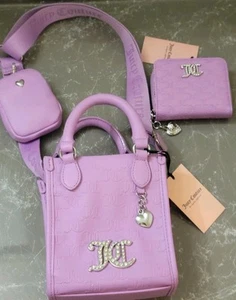 Juicy Couture All About That Bling Mini lila Beuteltasche Tasche mit Geldbörse & Portemonnaie - Bild 1 von 9