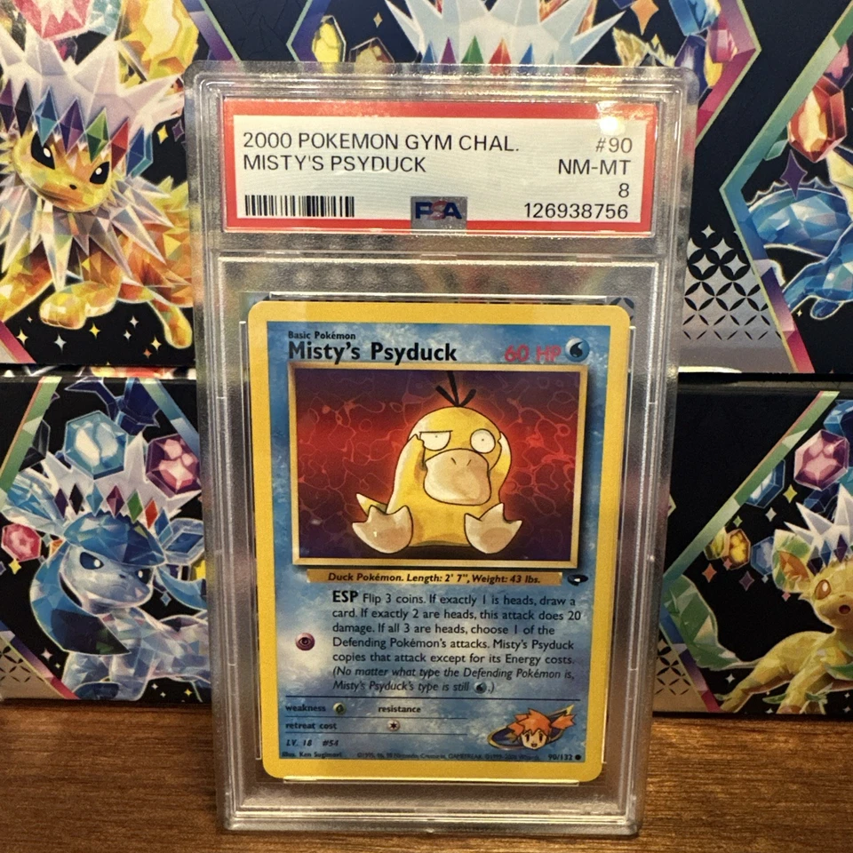 2000 Pokemon Misty’s Psyduck 90/132 Gym Challenge English PSA 8 - Image 1 of 2