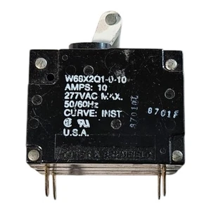 Potter & Brumfield W68-X2Q10-10 Circuit Breaker Magnetic 10A 277V Lever Panel - Picture 1 of 4