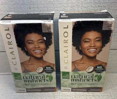 Clairol Natural Instincts # 2 Negro 20 Min Vegano, Color de Cabello Sin Amoníaco X 2 Foto 1 de 3
