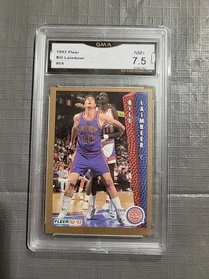 1992 Fleer Basketball #64 Bill Laimbeer GMA NM+ 7.5 - Image 1 of 2