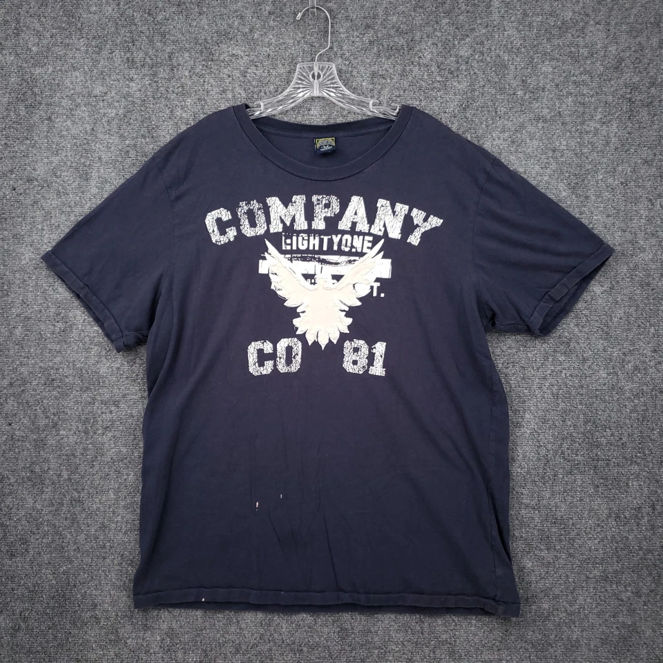 Camiseta Pullover Vintage Company 81 Para Hombre XL Azul Estampado Gráfico Manga Corta Camiseta Foto 1 de 4