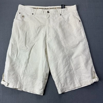 Pantalones Cortos Pelle Pelle Marc Buchanan Blancos Para Hombre 40 Pierna Ancha Sueltos Mezcla de Lino Foto 1 de 4