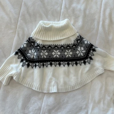 Crazy 8 Fair Isle Snowflake Tunic Sweater Poncho Toddler Girls 2T - Image 1 of 2