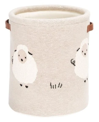 Cesta de almacenamiento infantil de algodón gris oveja croquetas colección bebé con asas... Foto 1 de 2