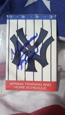Mariano Rivera signed PRE-ROOKIE Schedule 1993 Minor League auto autograph HOF - Image 1 of 4