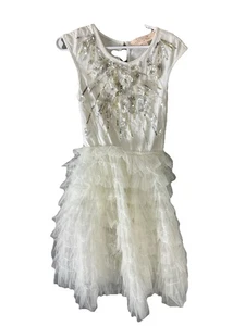 Tutu Du Monde Girls White Ruffle Tulle 3D Flower Sequin Tutu Dress Sz 4-5 Years - Picture 1 of 6