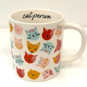 Parker Lane Stoneware Mug Cat Person Coffee Tea Cup Cat Lover GIFT NEW NWOT - Picture 1 of 3