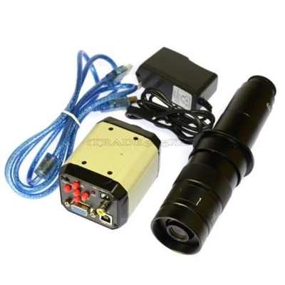 Usb 2Mp Hd Vga Cvbs Tv Industry Video Microscope Camera Glass Lens 180X uy - Image 1 of 4