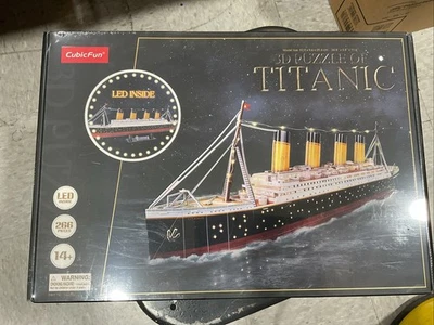 CubicFun 3D Puzzles for Adults - LED Titanic 35'' Large Ship - New In Box Sealed - Image 1 of 2