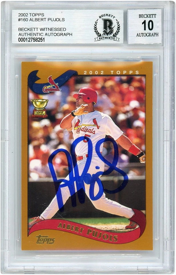 Albert Pujols St. Louis Cardinals Signed 2002 Topps BAS Auth 10 Trading Card - Image 1 of 3