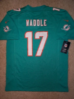 (2025-2026) Camiseta deportiva de los Miami Dolphins Jaylen Waddle NFL jóvenes niños niños (L-LG-GRANDE) Foto 1 de 2