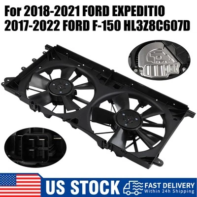 OEM Radiator Condenser Cooling Fan Fit 2017-2022 Ford F-150 2018-2021 Expedition Foto 1 de 4