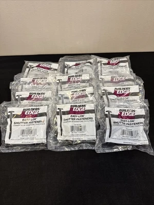 Builders Edge Black Shutter Easy-Lok Fasteners Exterior Shutter 12 packs of 12 - Image 1 of 3