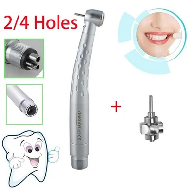 Denshine LED Handpiece Dental High Speed E-Type for Fiber Optic Push 2 Hole FDA