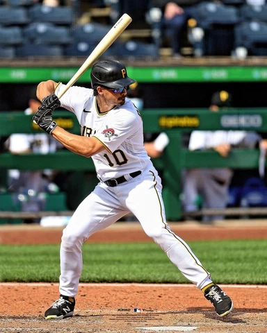 Bryan Reynolds Pittsburgh Pirates Unsigned Prepares to Bat Vertical Photograph Cover