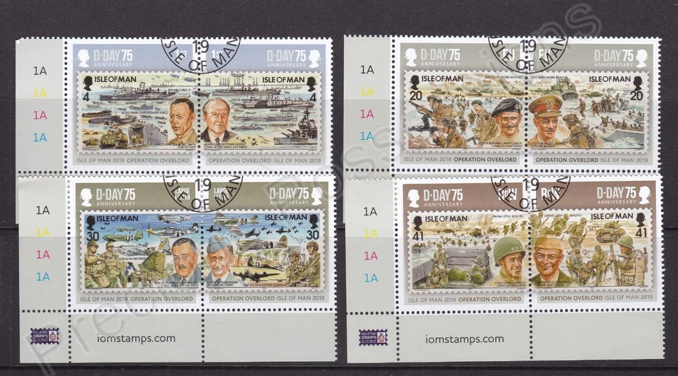 SG 2426-2433 ISLE OF MAN USED CTO STAMP SET 2019 D-DAY 75TH ANNIVERSARY - Image 1 of 1