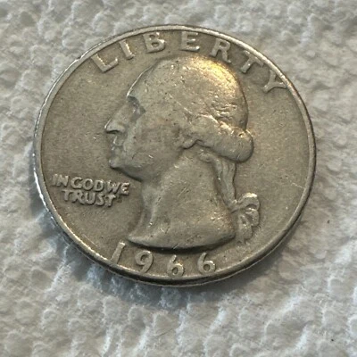 1966 Washington Quarter Dollar US Coin No Mint Mark Rare error. - Image 1 of 2