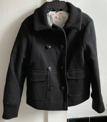 Abrigo de Lana Bonpoint Niña Negro Doble Pecho Botones Forrado Talla 6 Nuevo sin Etiquetas Foto 1 de 4