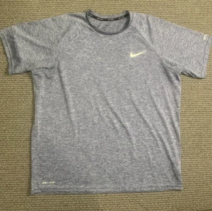 Nike Swim Dri-Fit Herren blau grau Shirt UPF 40+ Größe L - Bild 1 von 11