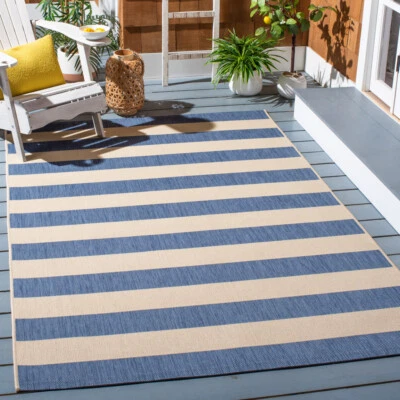 Alfombra SAFAVIEH Exterior CY6812-23312 Patio Beige/Azul Foto 1 de 4