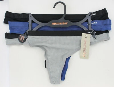 Nuevas Tangas Marika - 3 Pares Azul Negro Gris - Talla XL Foto 1 de 3