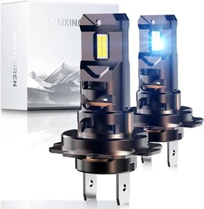 H7 LED Headlight Bulb Built In Cooling Fan 6500K Cool White 26000LM 60W 2PCS NEW - Picture 1 of 8