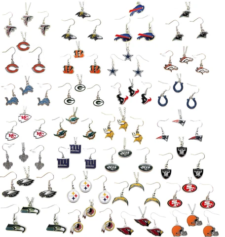 necklace earring set charm pendant NFL PICK YOUR TEAM Cover