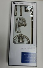 3 Pc Wall Mount Brushed Nickel Expandable Towel Bar Tissue Holder Bathroom Kit