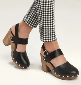 Lulu's Weslyn 85288 Closed Toe Clog Black Vachetta - Picture 1 of 4