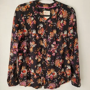 Camicia Anthropologie 28 di 52 Conversazioni Balck Stampa Floreale Pavone 10 - Foto 1 di 10