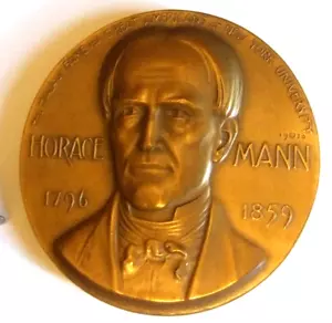 Bronzemedaille Horaz Mann Portrait signiert Familienerbstück - Bild 1 von 16