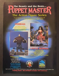 1998 PUPPET MASTER Leech Woman & Pinhead figures ~ Vintage Magazine PRINT AD - Picture 1 of 1