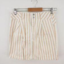 Mystic Mini Skirt Tight Striped Off-White White Beige Size S (or S equivalent)