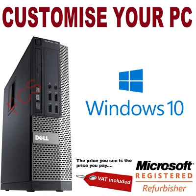 Dell Optiplex Core i7 2nd Gen 16GB RAM 1TB HDD / SSD Windows 10 Desktop PC Wi-Fi - Image 1 of 4