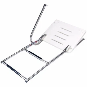 2-Step Boat Ladder Outboard Telescoping Stainless Steel Fiberglass Swim Platform - Picture 1 of 8