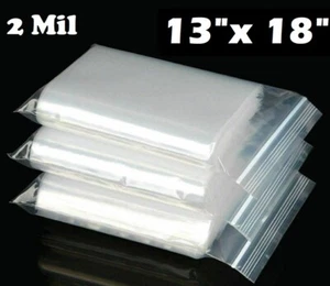 13"x 18" CLEAR 2 MIL TOP LOCK ZIP SEAL BAGS PLASTIC RECLOSABLE SMALL BAGGIES - Picture 1 of 4