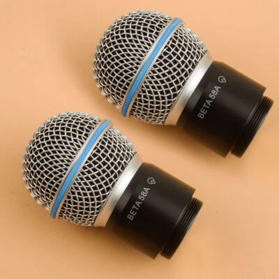2x Wireless Mic Replacement Head Capsule Fit For Shure BETA58/58A Microphone