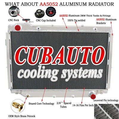 Radiador de 4 filas para Toyota Land Cruiser 1993-1997 94 serie 80 4,2 TD HDJ80 HZJ80 Foto 1 de 4