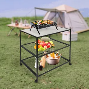 Patio Prep Table BBQ Grill Bar Carts Island Storage For Griddle Cooking Outdoor - Picture 1 of 23