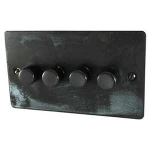 Interruptor atenuador halógeno G&H FV14-BB placa plana Verdigris 4 velocidades 1 o 2 vías 400 W - Imagen 1 de 1