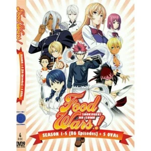 DVD Food Wars! Shokugeki No Soma Season 1-5 (Ep 1-86 End) + 5 OVAs English Dub - Imagen 1 de 2