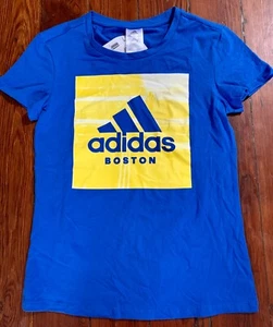 ADIDAS Womens Boston Finish Line Short-Sleeve Tee CD4179 Sz XS - Blue - MSRP $30 - Picture 1 of 3