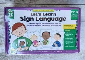 NEW Box LETS LEARN SIGN LANGUAGE Picture & Written 160 FLASH CARDS - Imagen 1 de 4