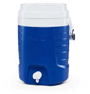 Cooler 2-Gallon Sport Plastic Beverage Jug with Hooks Blue Igloo Free Shipping - Picture 1 of 12