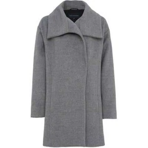 FRENCH CONNECTION WOMEN'S BENNIE WOOL WIDE COLLAR COAT GREY UK 10 NEW RRP £195 - Picture 1 of 4